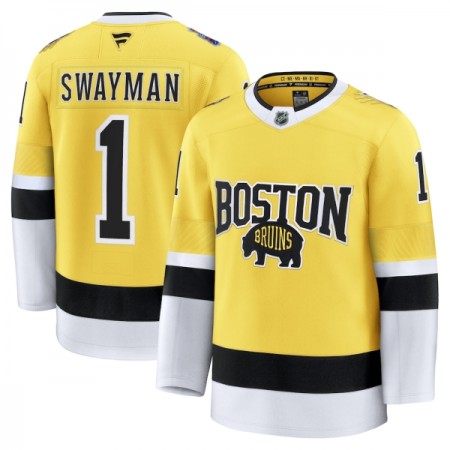 Miesten NHL Boston Bruins Pelipaita 2025-26 Fanatics NHL Stadium Series Premium Jeremy Swayman Gold Miesten NHL Boston Bruins Pelipaita 2025-26 Fanatics NHL Stadium Series Premium Jeremy Swayman Gold